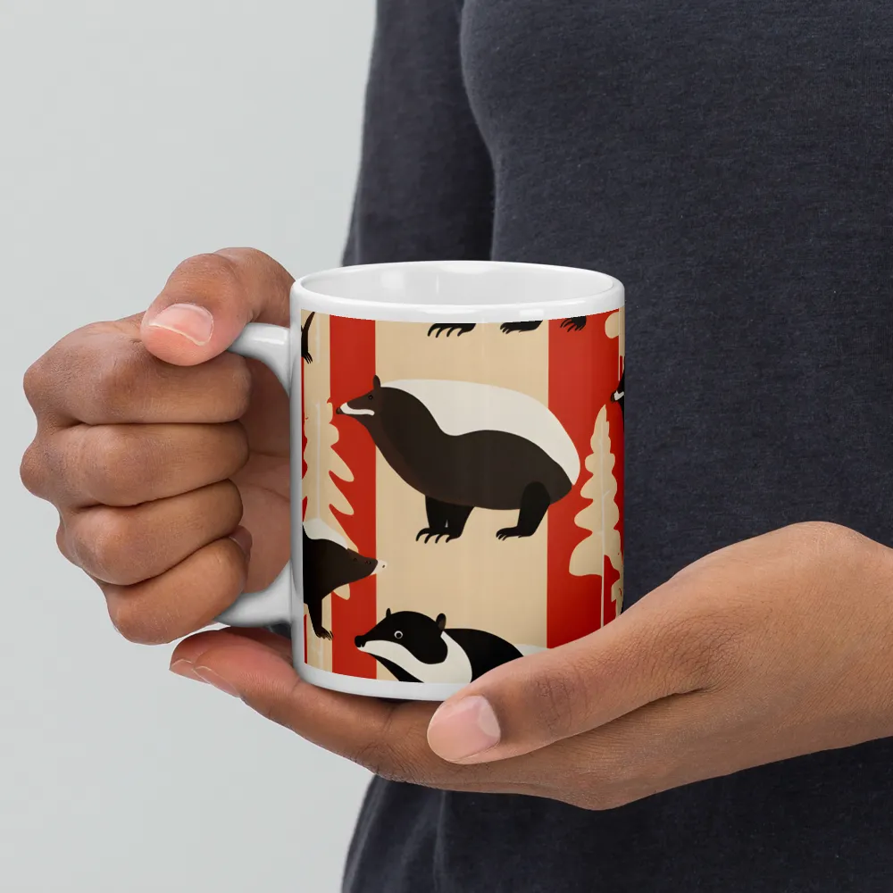 Wildlife Pattern: The Badger Tale | Mugs | Multiple Sizes & Colors