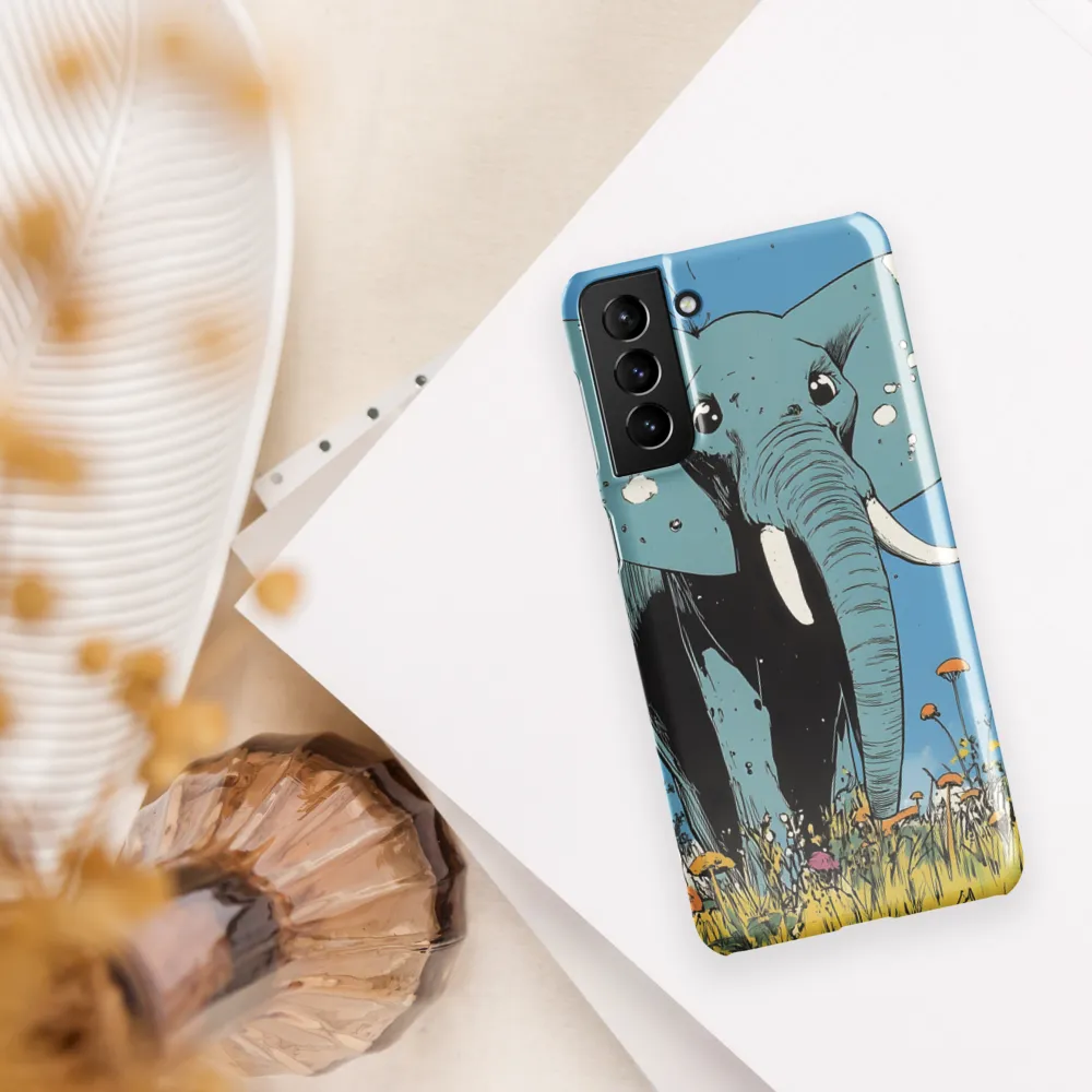 Whimsical Blue Elephant in Bloom