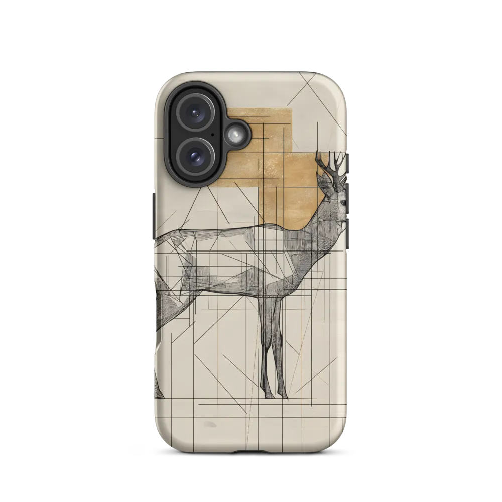 Geometric Elegance: The Majestic Deer | Phone Case |  16 | Tough Case | Matte