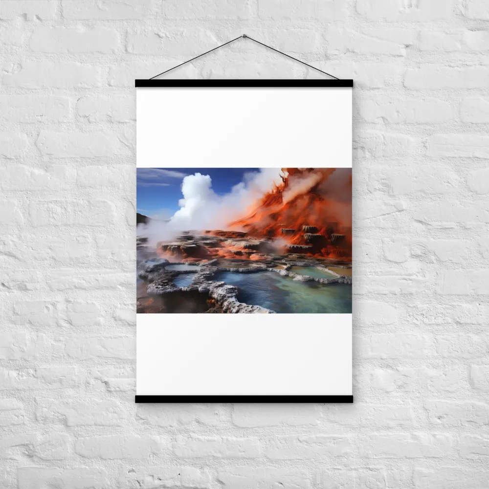 Nature's Fury: The Volcano's Expression | Poster With Black Wood Hanger | 24″×36″