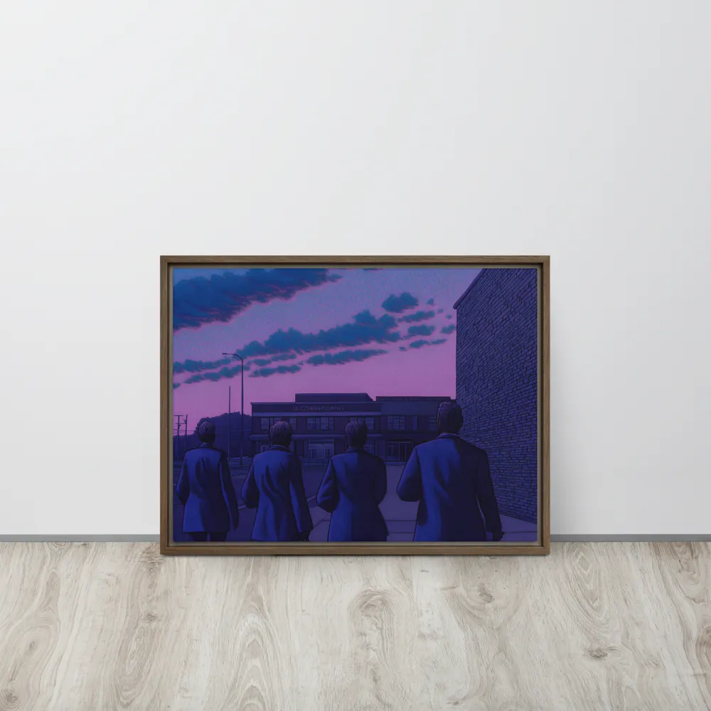 The Twilight Stroll | Canvas with Brown Frame | 18″×24″