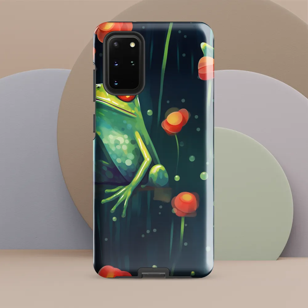 Playful Frogs in a Lush Pond