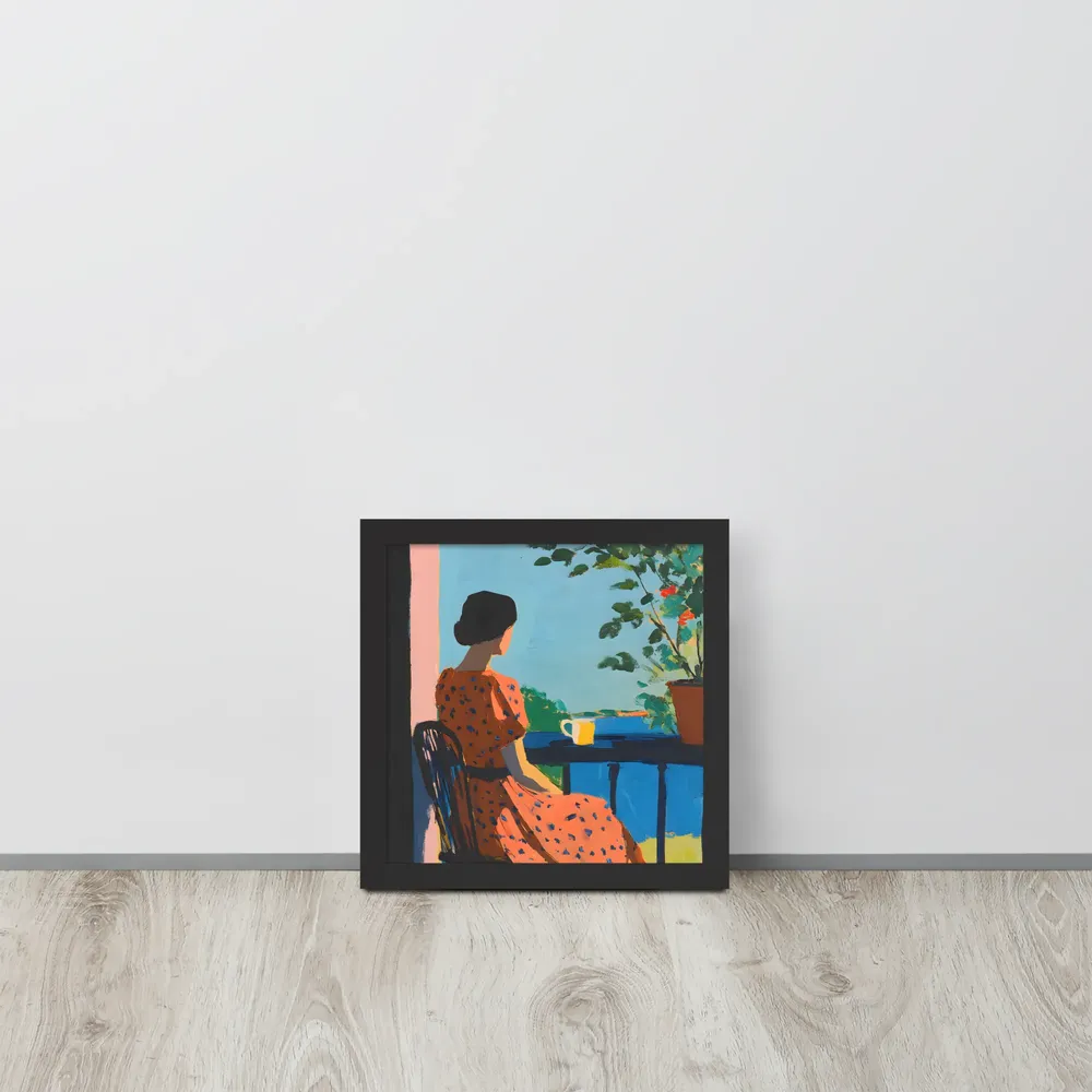 Balcony Reverie 
 Poster with Black Frame | 10″x 10″