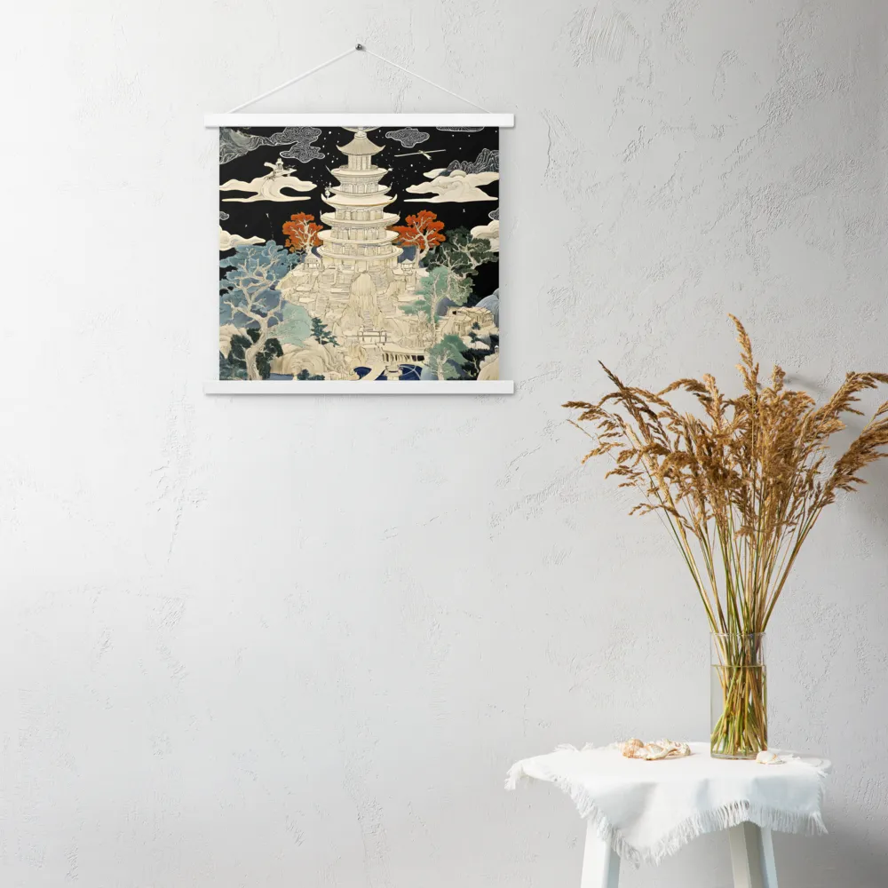 Whispers of the Pagoda | Poster With White Wood Hanger | 18″×18″