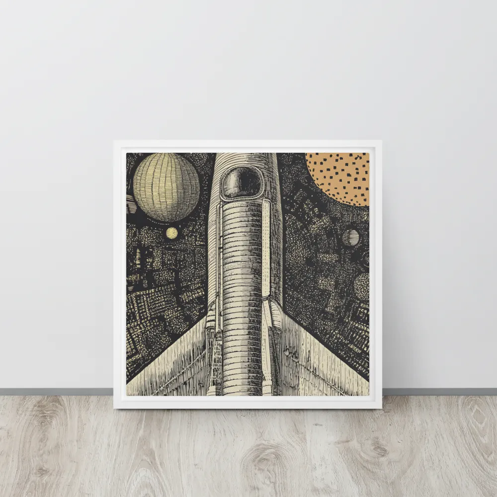Voyage to the Unknown | Canvas with White Frame | 16″×16″