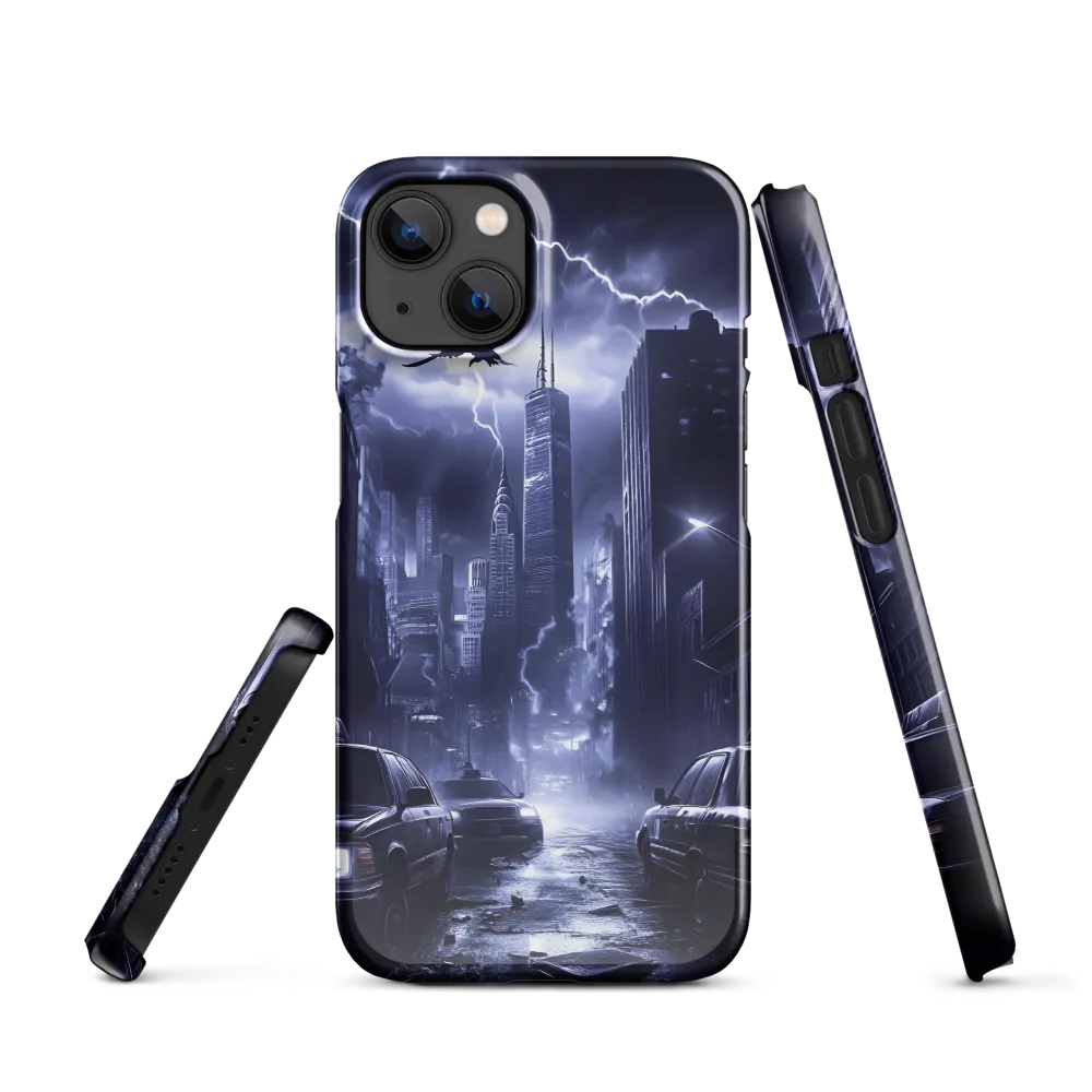 Stormy Cityscape: Shadows of the Night | Phone Case |  13 | Snap Case | Glossy