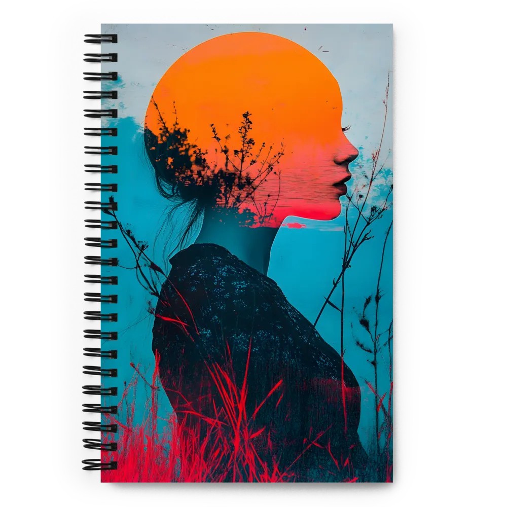 Ethereal Silhouette: A Dance of Nature and Self | Spiral Notebook