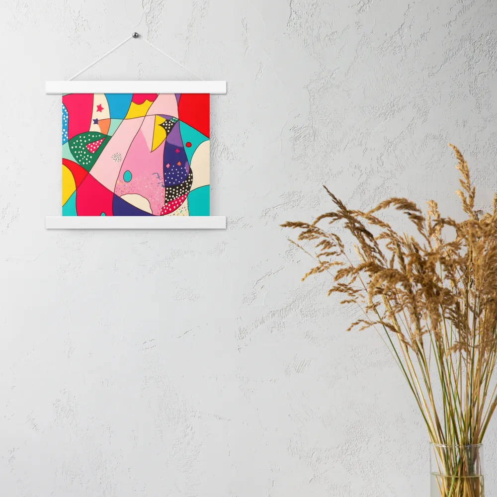 Playful Geometry in Color | Poster With White Wood Hanger | 10″×10″