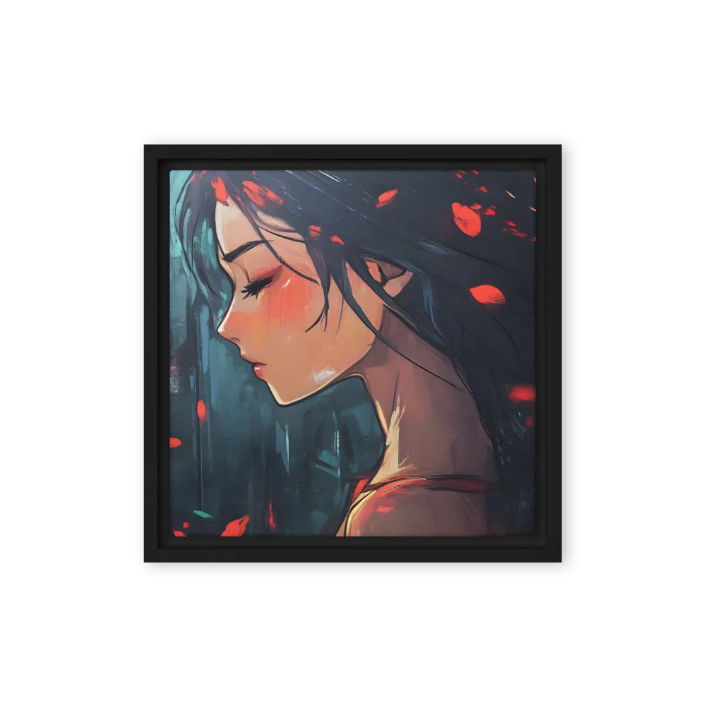 Whispers of Melancholy | Canvas with Black Frame | 12″×12″