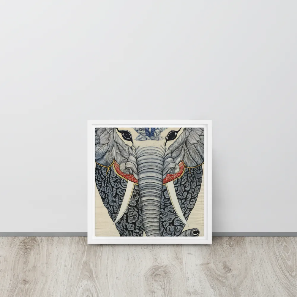 Majesty of the Elephant | Canvas with White Frame | 12″×12″