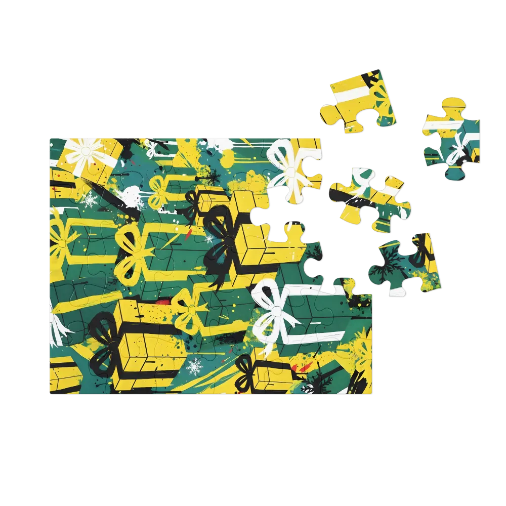 Gift Box Pattern 
 Jigsaw Puzzle in Tin Box
