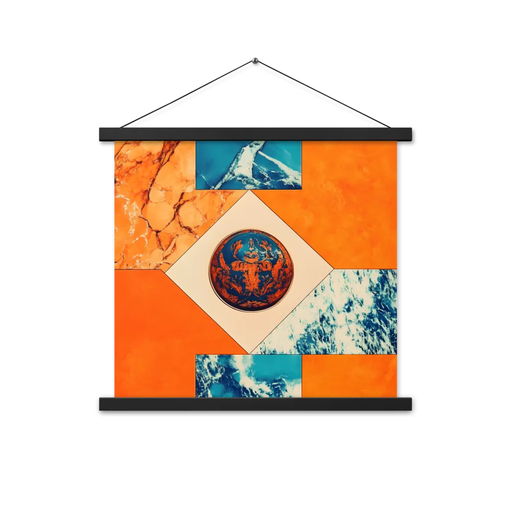 Harmonious Encounters: Abstract Geometry | Poster With Black Wood Hanger | 18″×18″