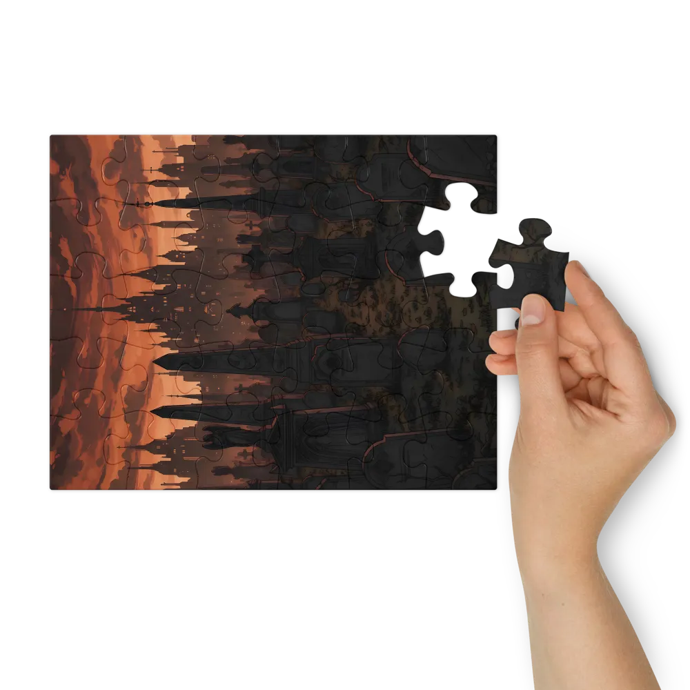 Graveyard at Dusk 
 Jigsaw Puzzle in Tin Box