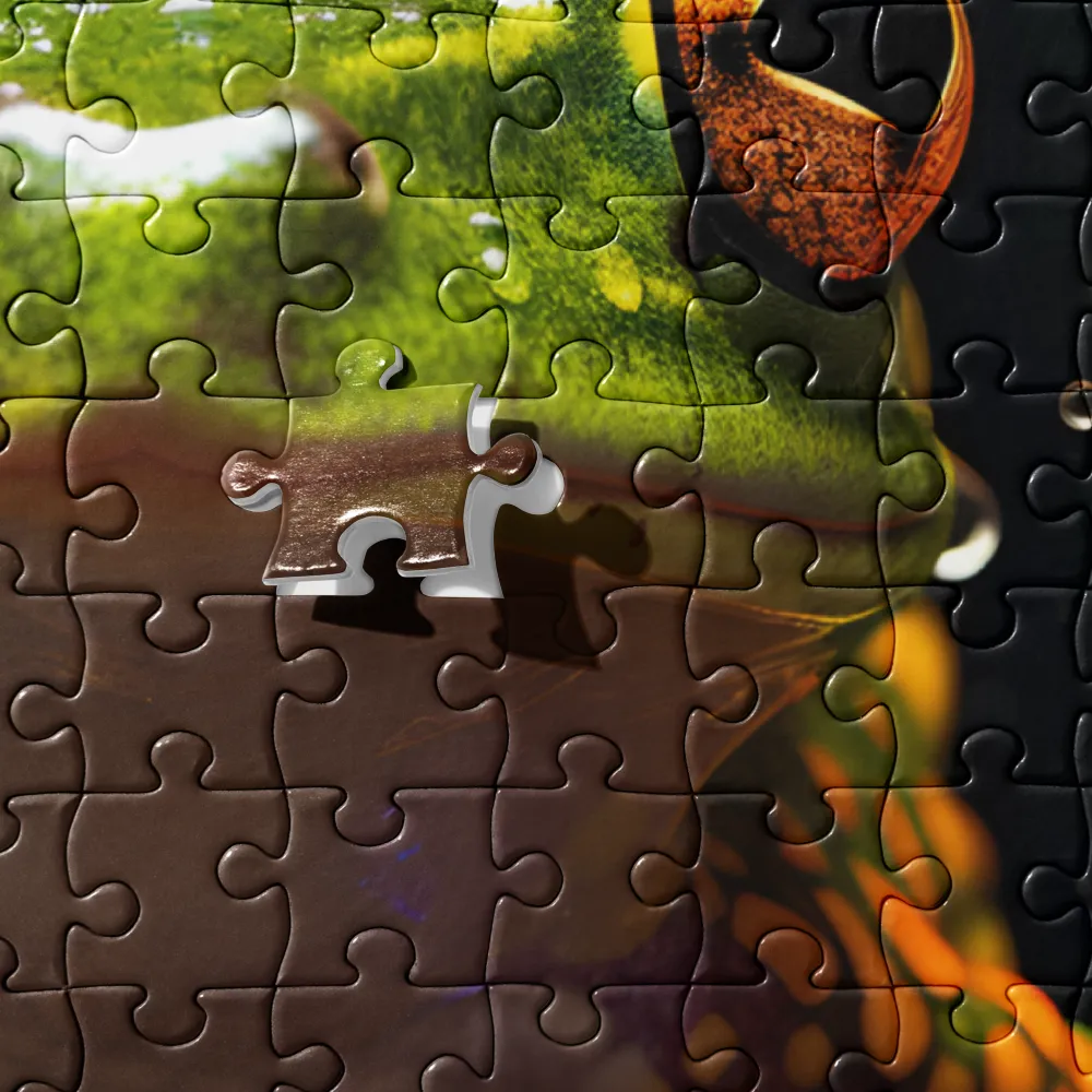 Emerald Elegance: The Frog in Focus | Jigsaw Puzzle | 252/520 pieces