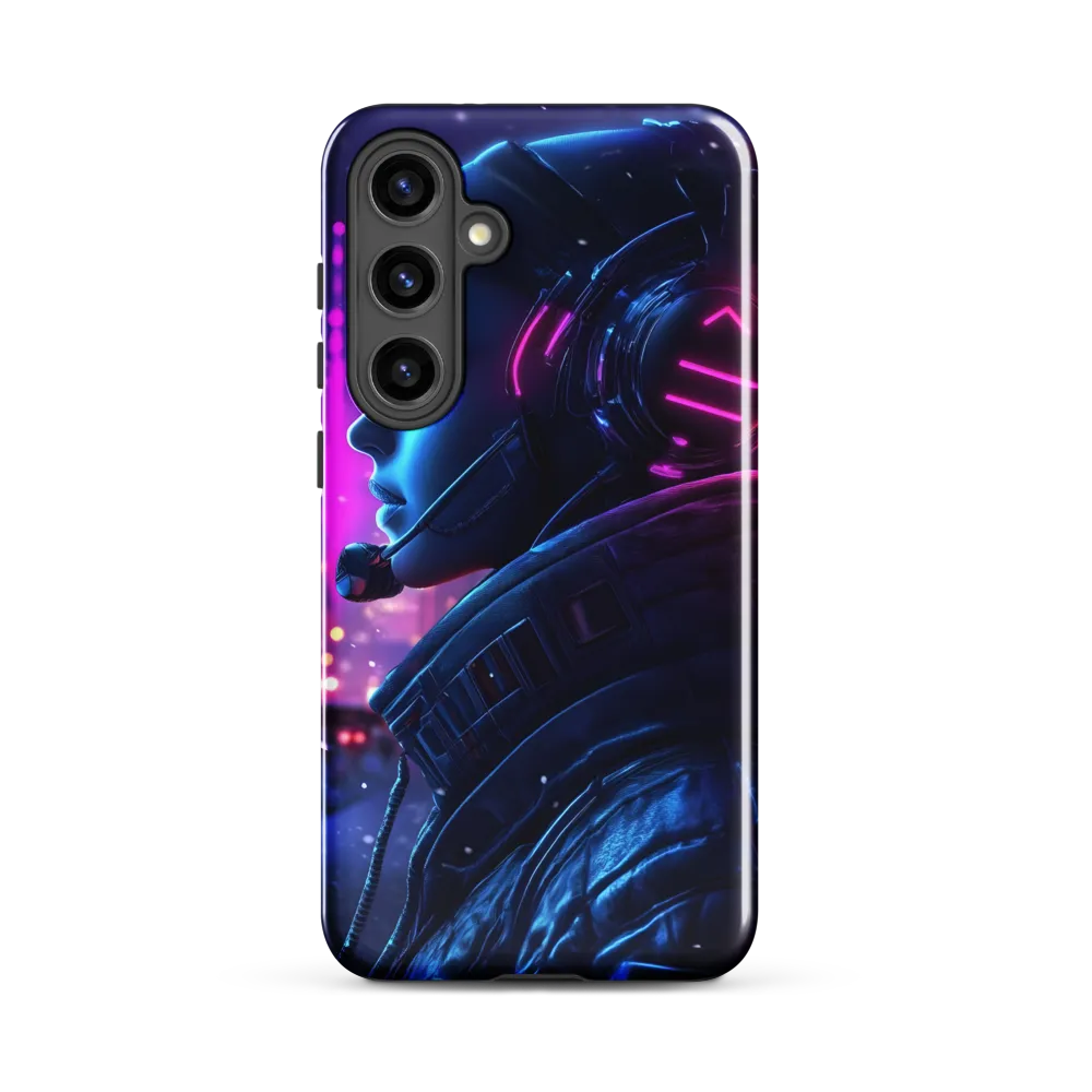 Dystopian Elegance: Cyberpunk Figure in Neon
