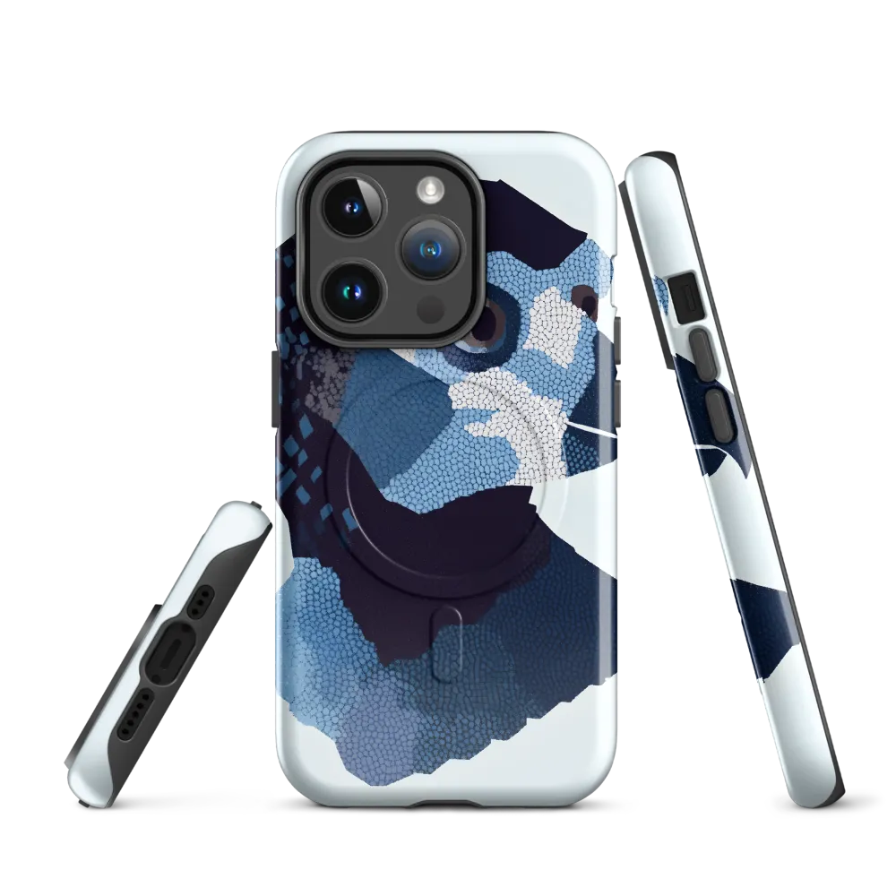 Abstract Avian Portrait in Blue