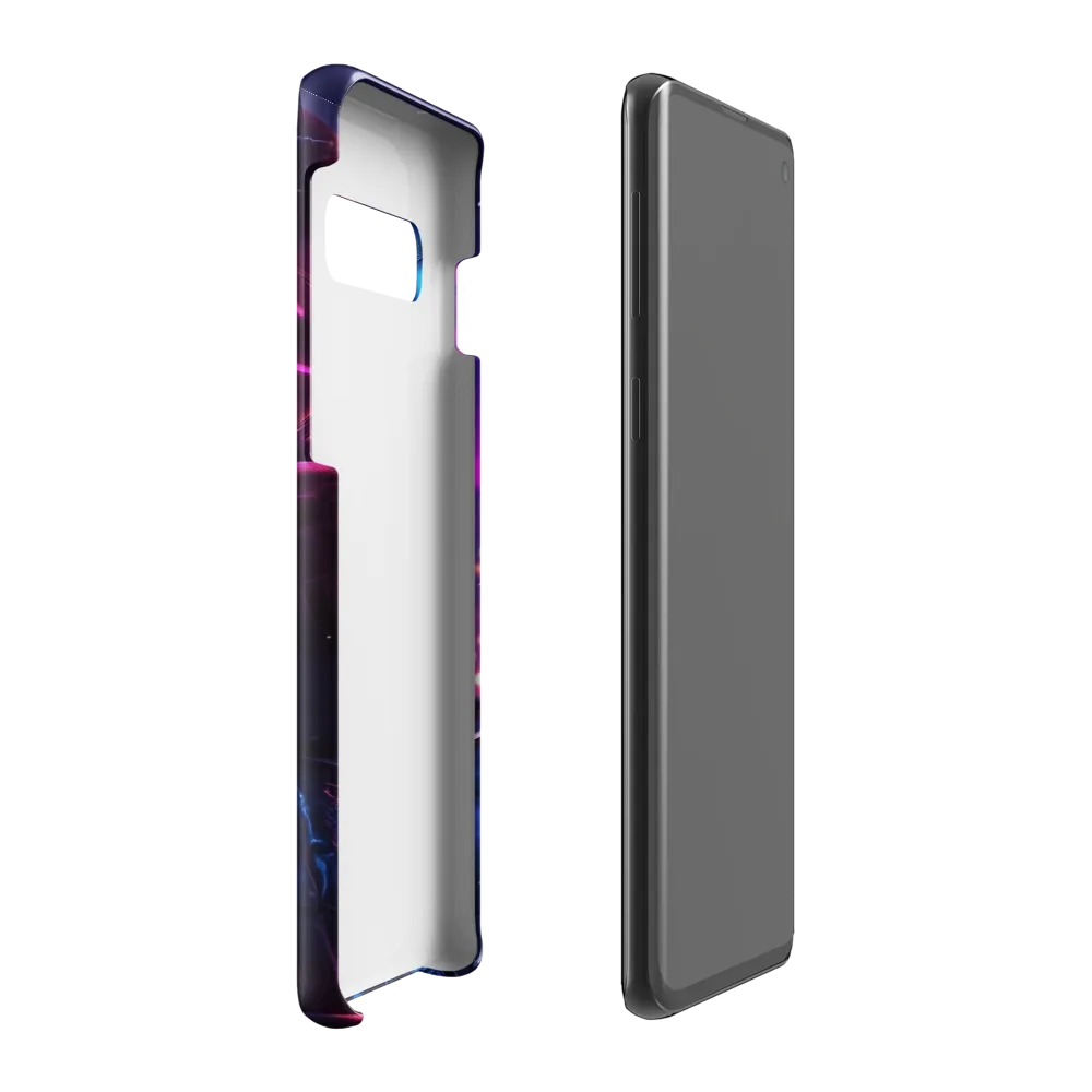 Dystopian Elegance: Cyberpunk Figure in Neon | Phone Case |  S10 Plus | Snap Case | Glossy