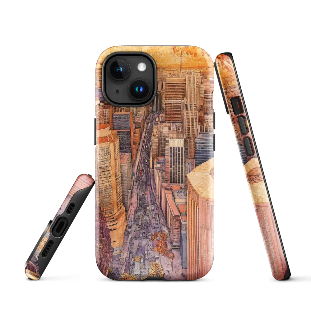 Mosaic Cityscape at Dusk