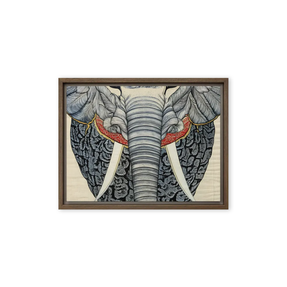 Majesty of the Elephant | Canvas with Brown Frame | 12″×16″
