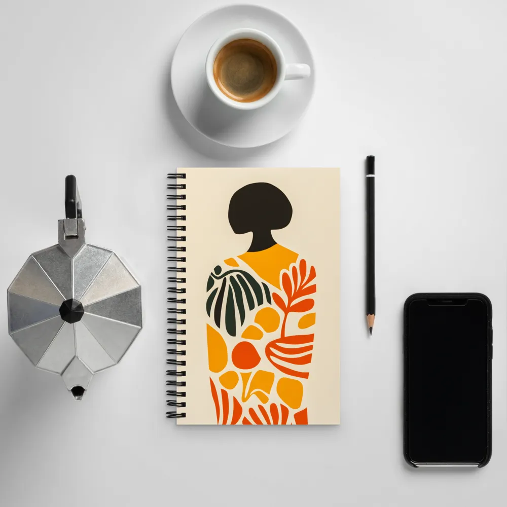 Silhouette in Colorful Harmony | Spiral Notebook