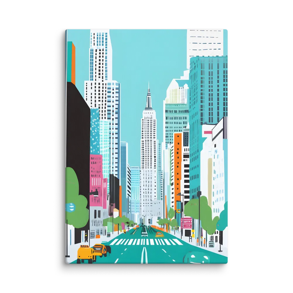 Urban Symphony: A Modern Cityscape | Canvas | 18″×26″