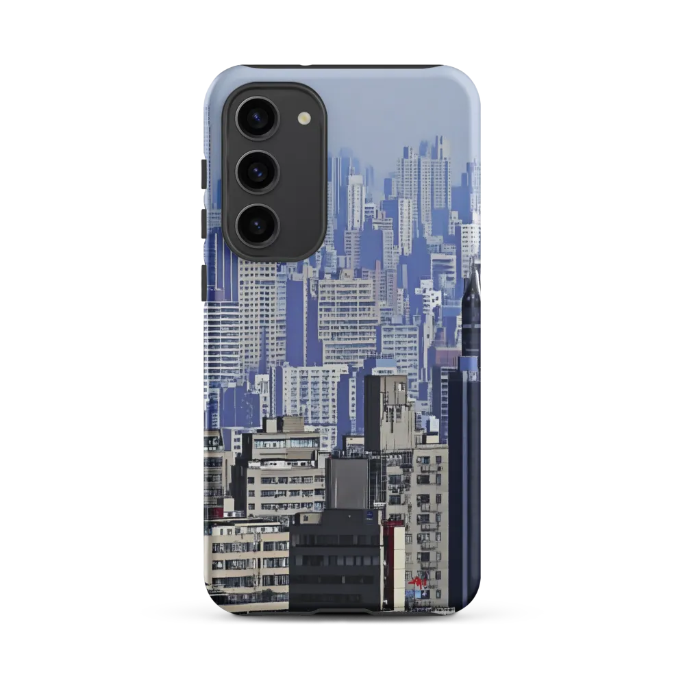 Urban Symphony: A Cityscape in Blues and Grays