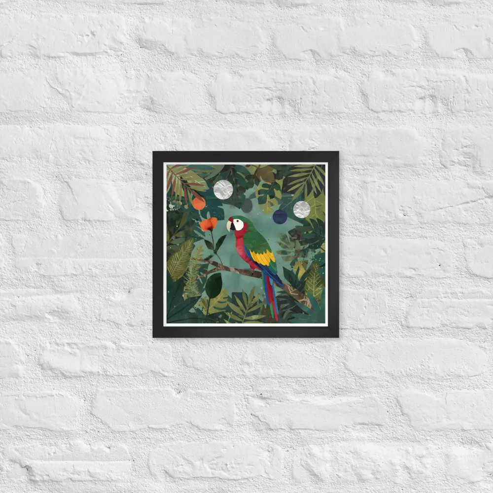 Canopy Parrot 
 Poster with Black Frame | 12″x 12″