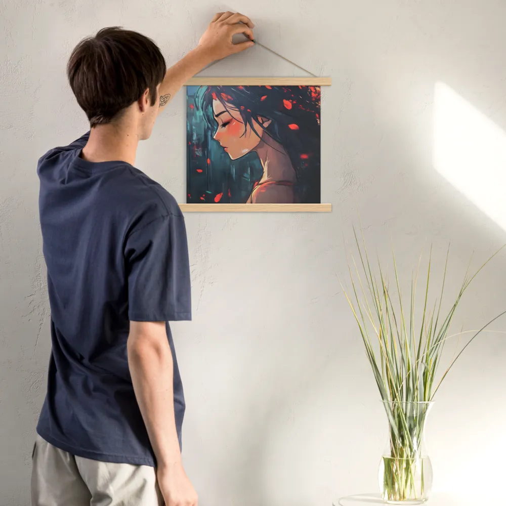 Whispers of Melancholy | Poster With Oak Wood Hanger | 14″×14″