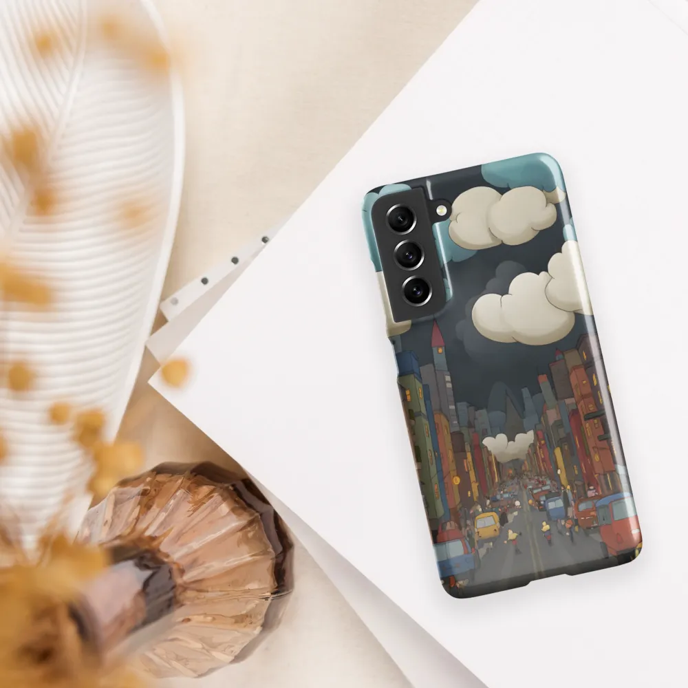 Urban Symphony: A City Awakens at Dusk | Phone Case |  S21 FE | Snap Case | Glossy