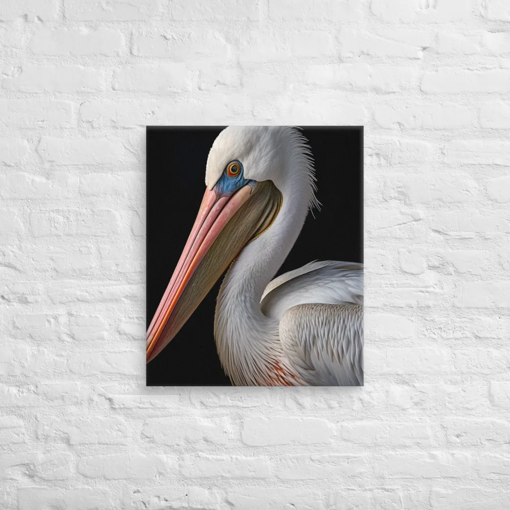 Elegance in White: The Pelican | Canvas | 20″×24″