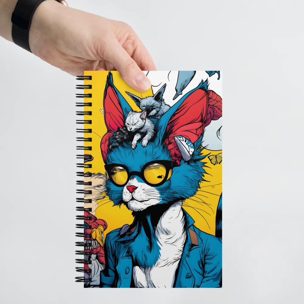 Whimsical Feline Coolness | Spiral Notebook