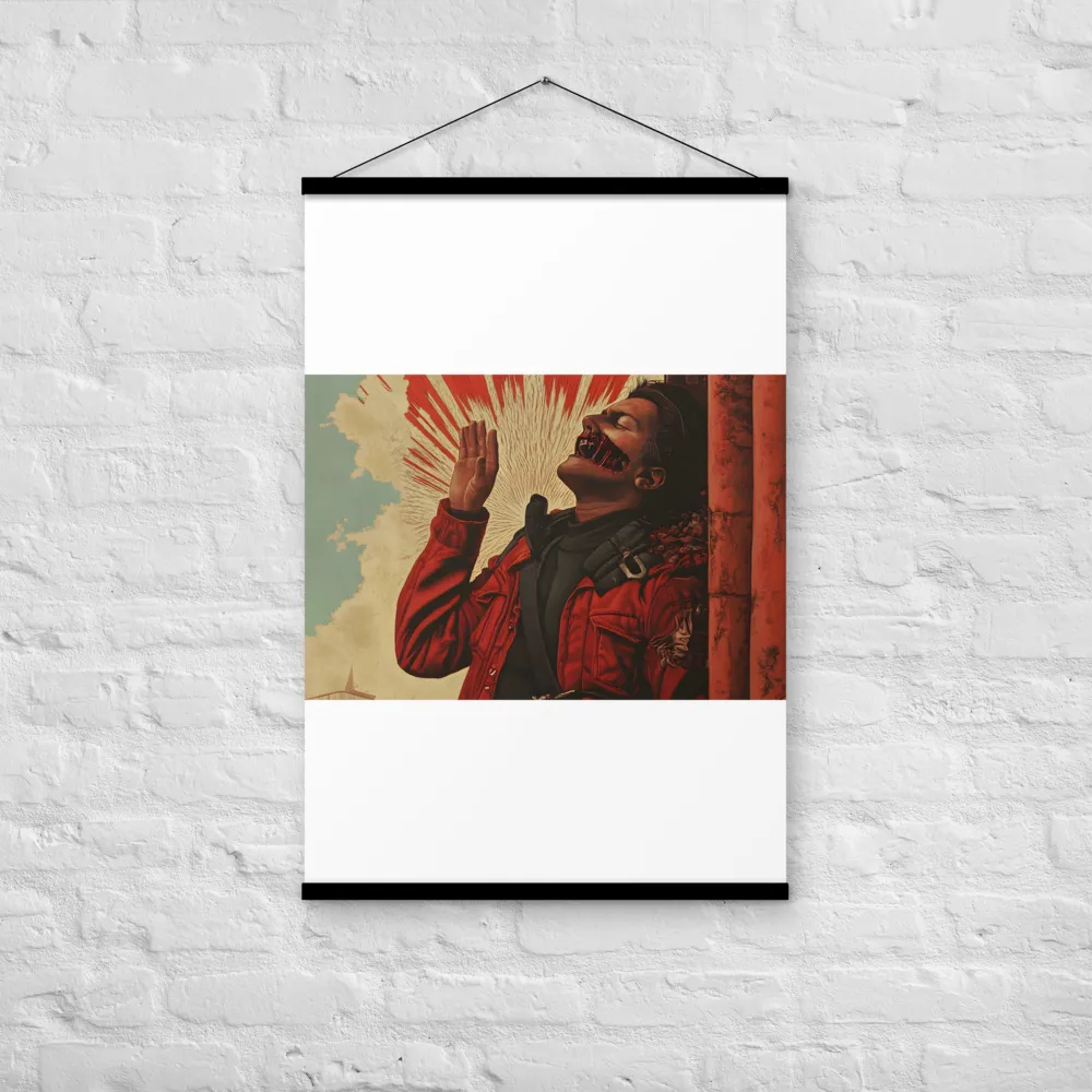 Defiant Echoes of Ruin | Poster With Black Wood Hanger | 24″×36″