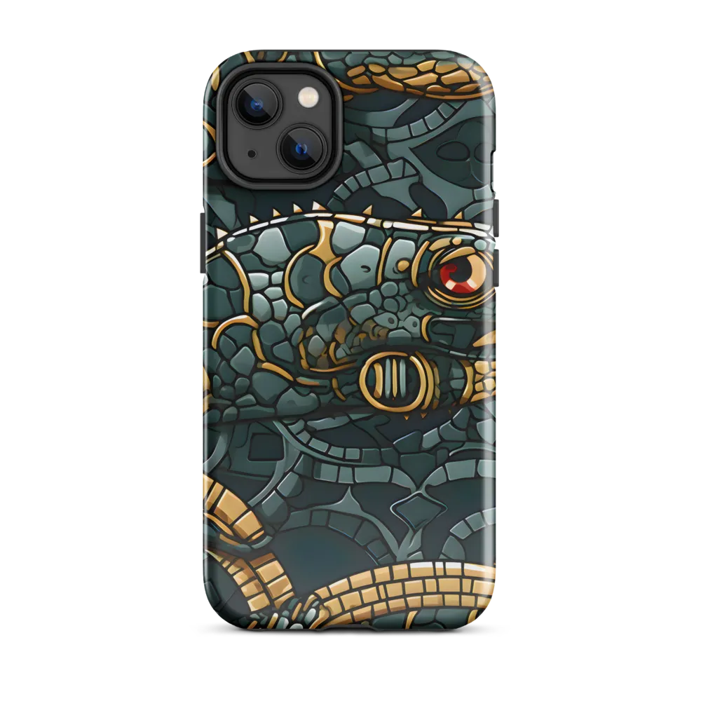 Reptilian Elegance: A Digital Art Nouveau Tapestry