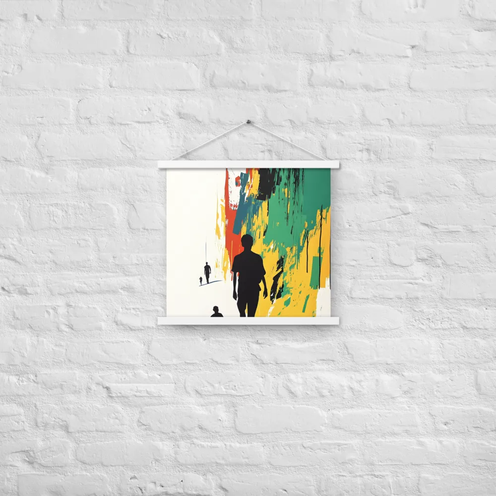 Journey of Silhouettes | Poster With White Wood Hanger | 18″×18″