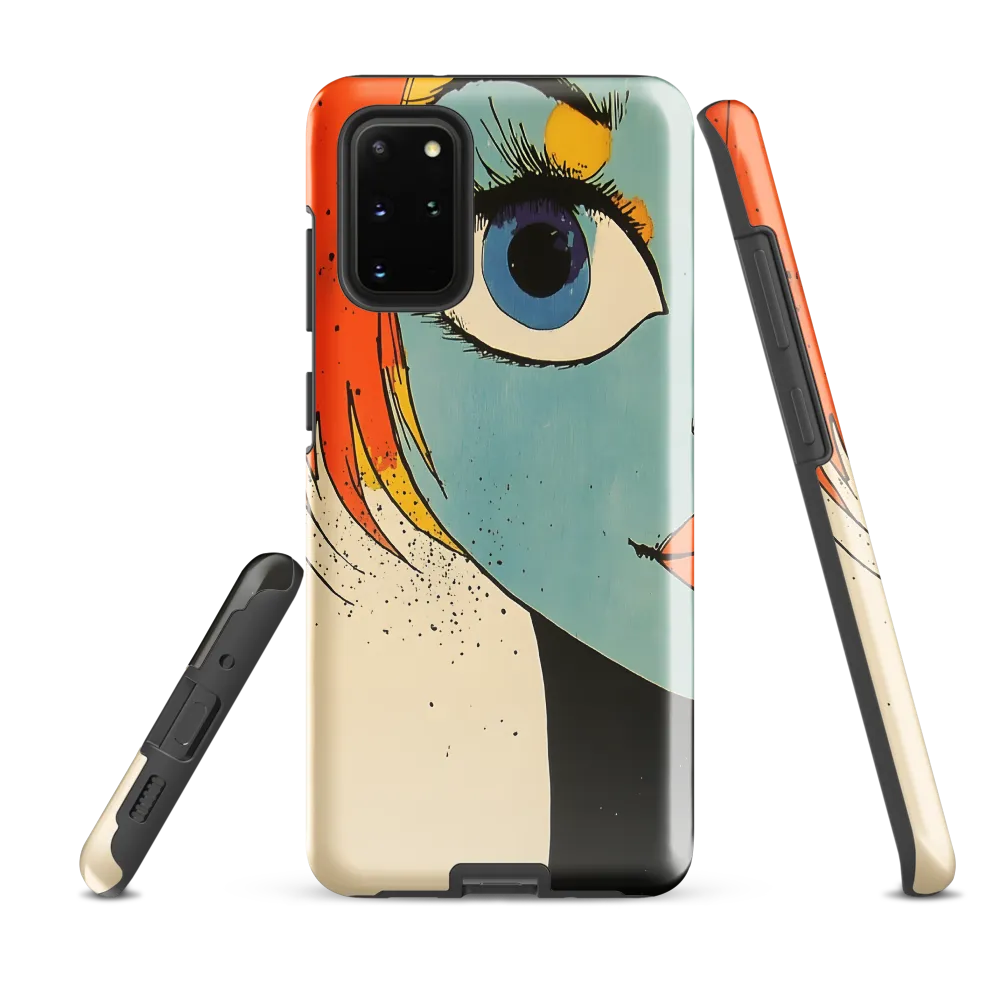 Vivid Expressions: A Portrait in Blue | Phone Case |  S20 Plus | Tough Case | Glossy