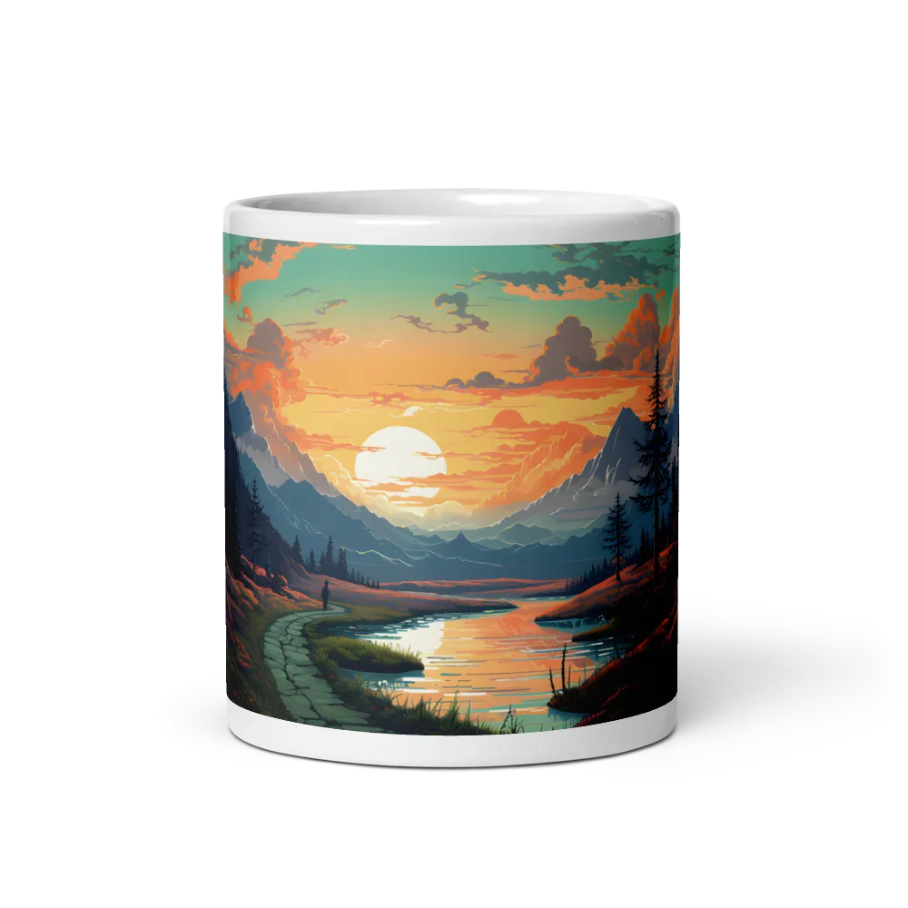 Tranquil Sunset Over the Majestic Mountains | Mugs | Multiple Sizes & Colors