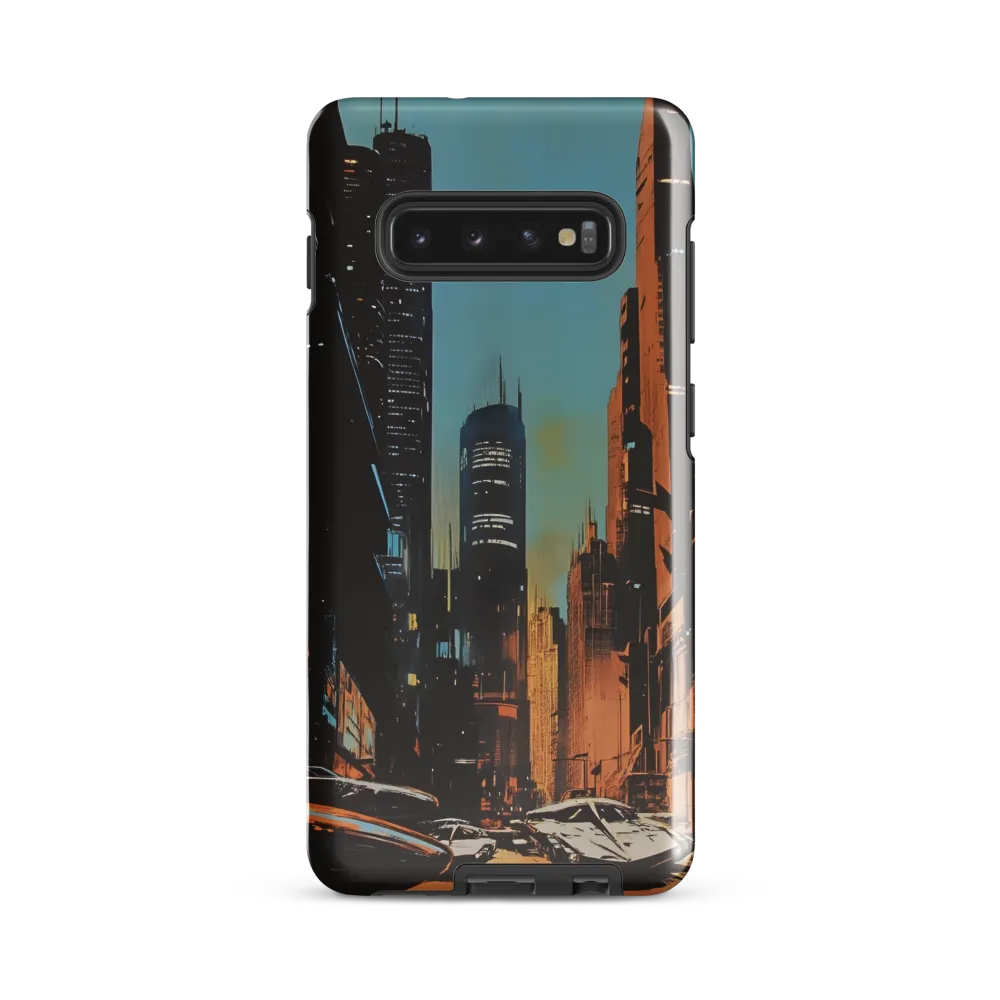 Futuristic Cityscape in Blue and Orange | Phone Case |  S10 Plus | Tough Case | Glossy