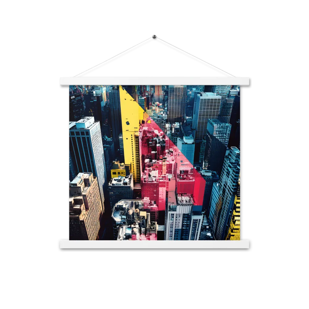 Dynamic Urban Symphony | Poster With White Wood Hanger | 18″×18″