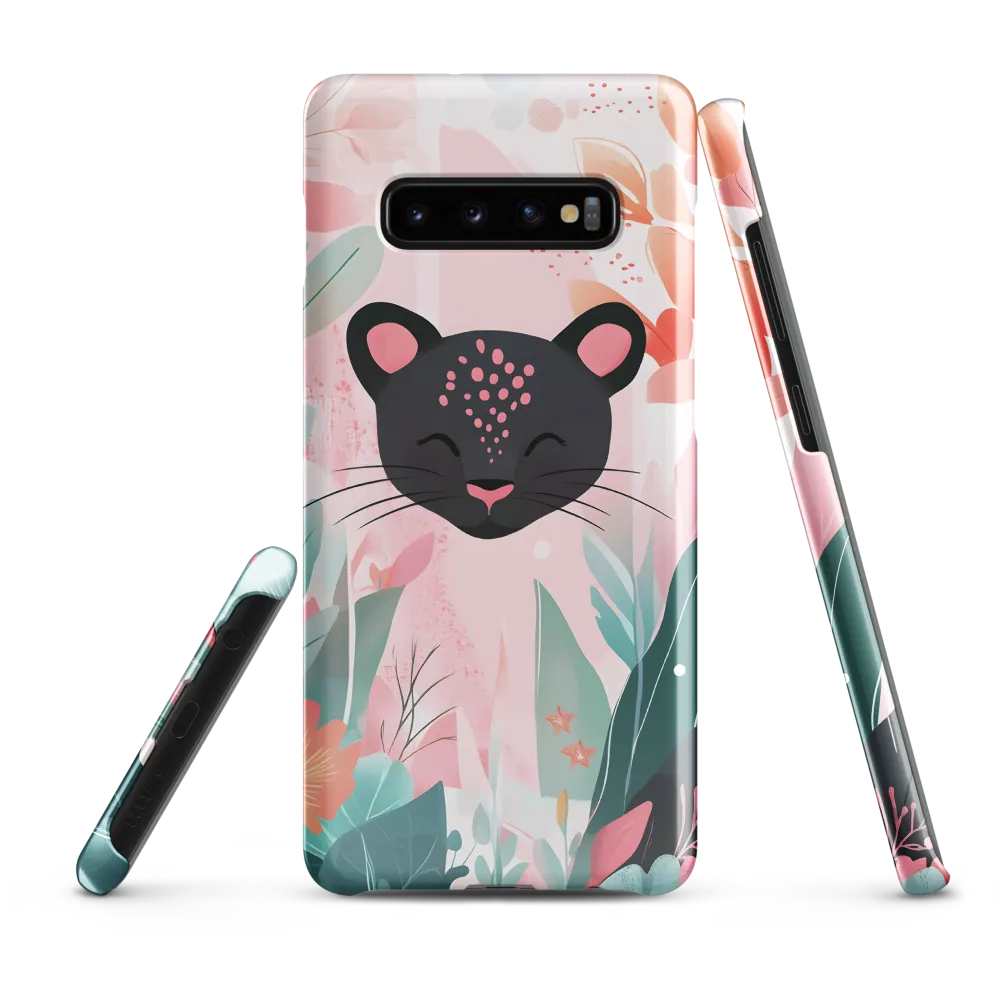 Whimsical Panther in Bloom | Phone Case |  S10 Plus | Snap Case | Glossy