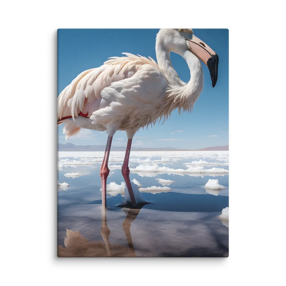 Graceful Solitude of a Flamingo | Canvas | 12″×16″