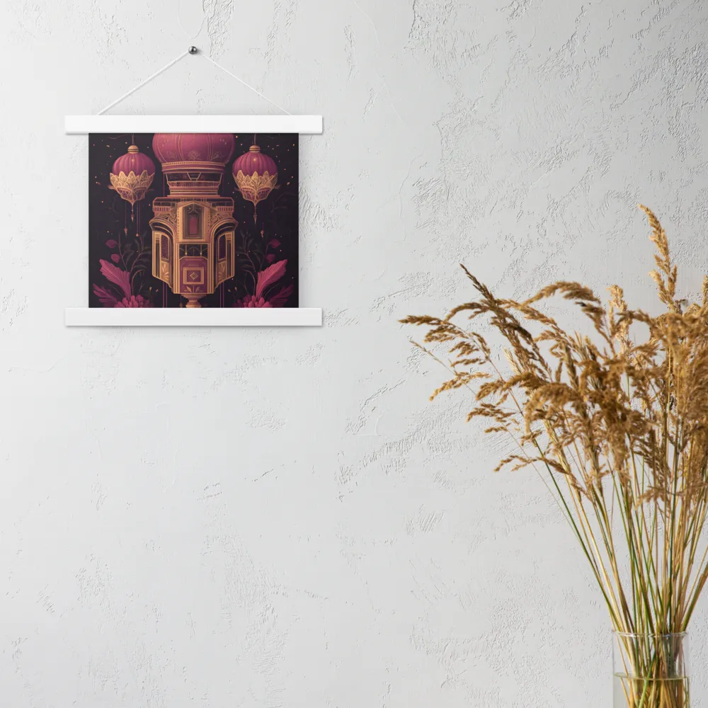 Ornate Harmony: A Digital Floral Architecture | Poster With White Wood Hanger | 10″×10″