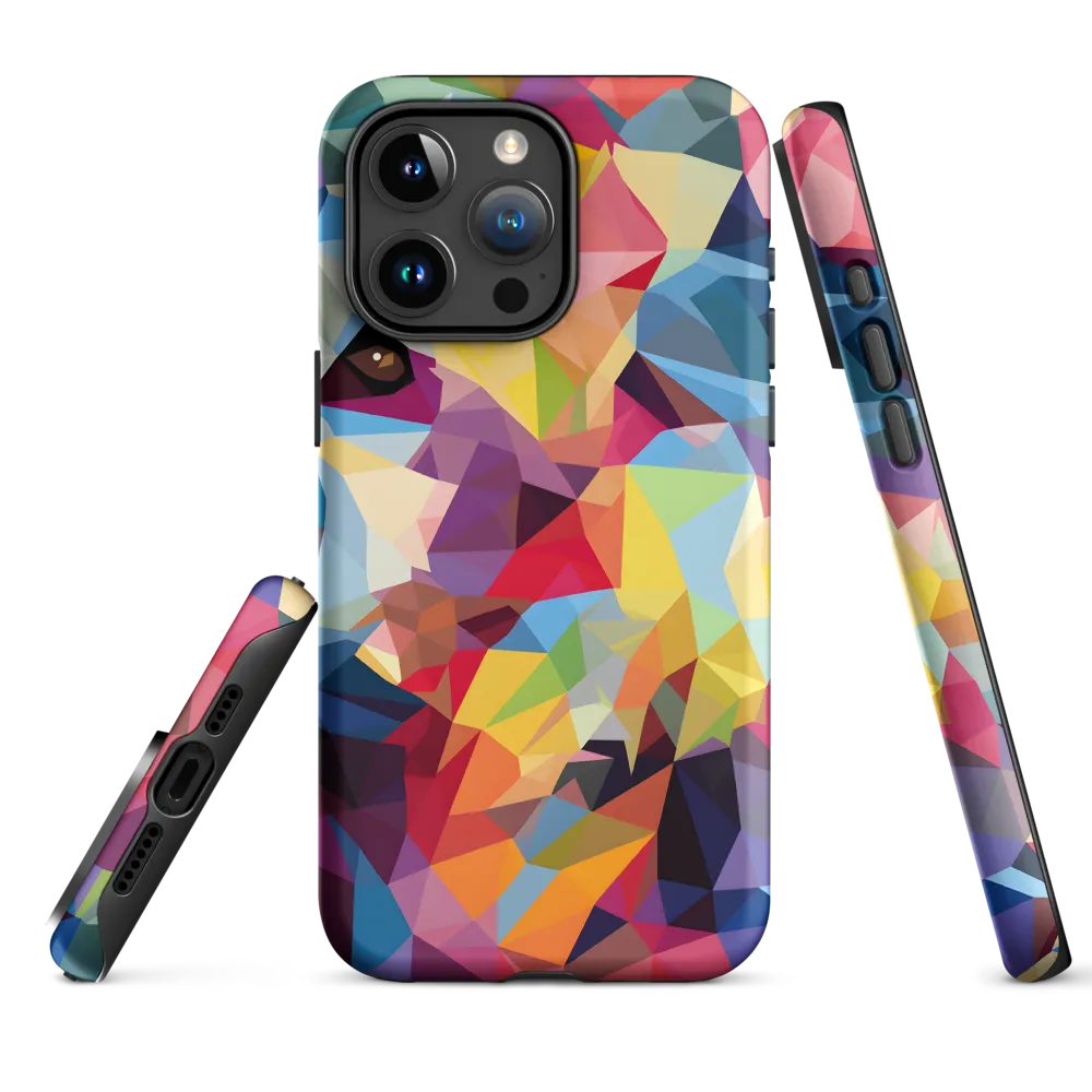 Playful Geometry: The Bear's Face | Phone Case |  15 Pro Max | Tough Case | Matte