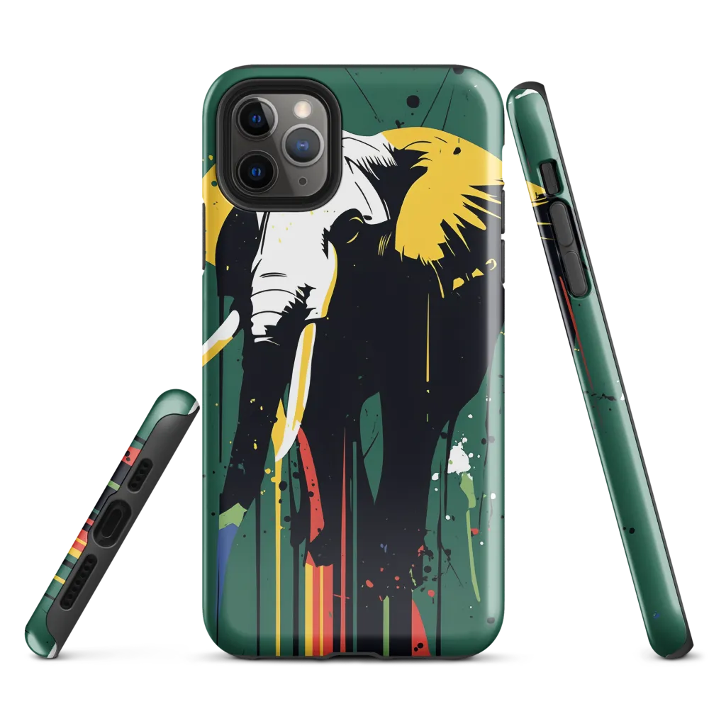 Majestic Minimalism: The Colorful Elephant | Phone Case |  11 Pro Max | Tough Case | Glossy