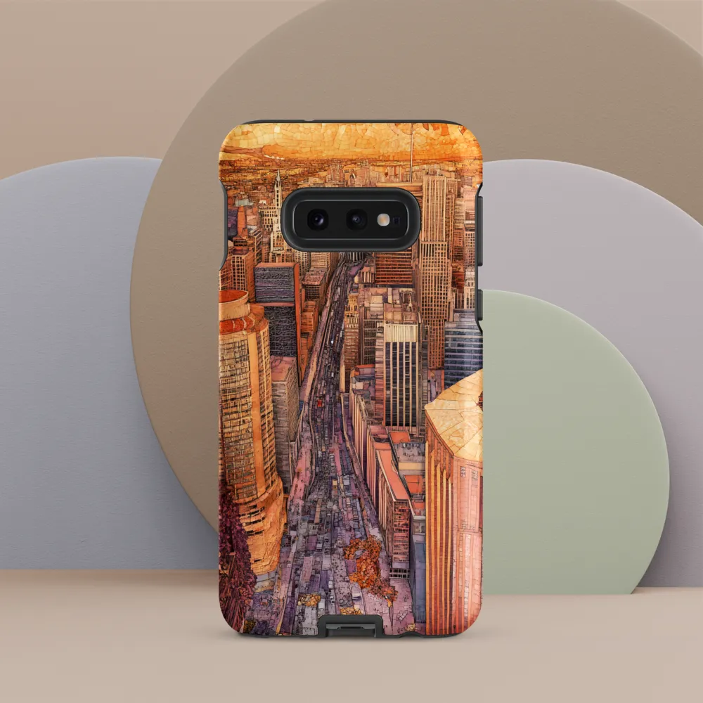 Mosaic Cityscape at Dusk