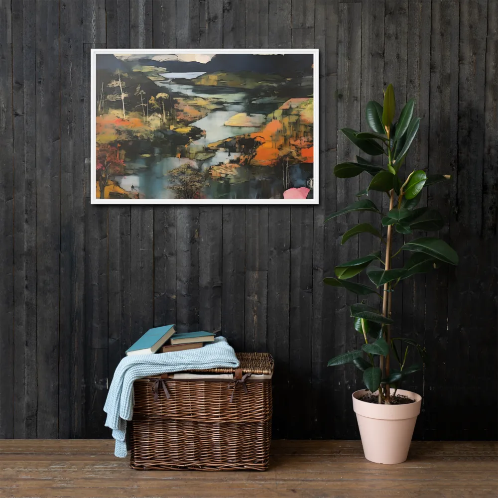 Harmony of Nature: An Abstract Journey | Canvas with White Frame | 24″×36″