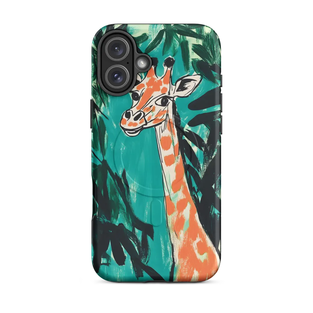 Curious Giraffe in Lush Greenery | Phone Case |  16 Plus | MagSafe® Tough Case | Matte