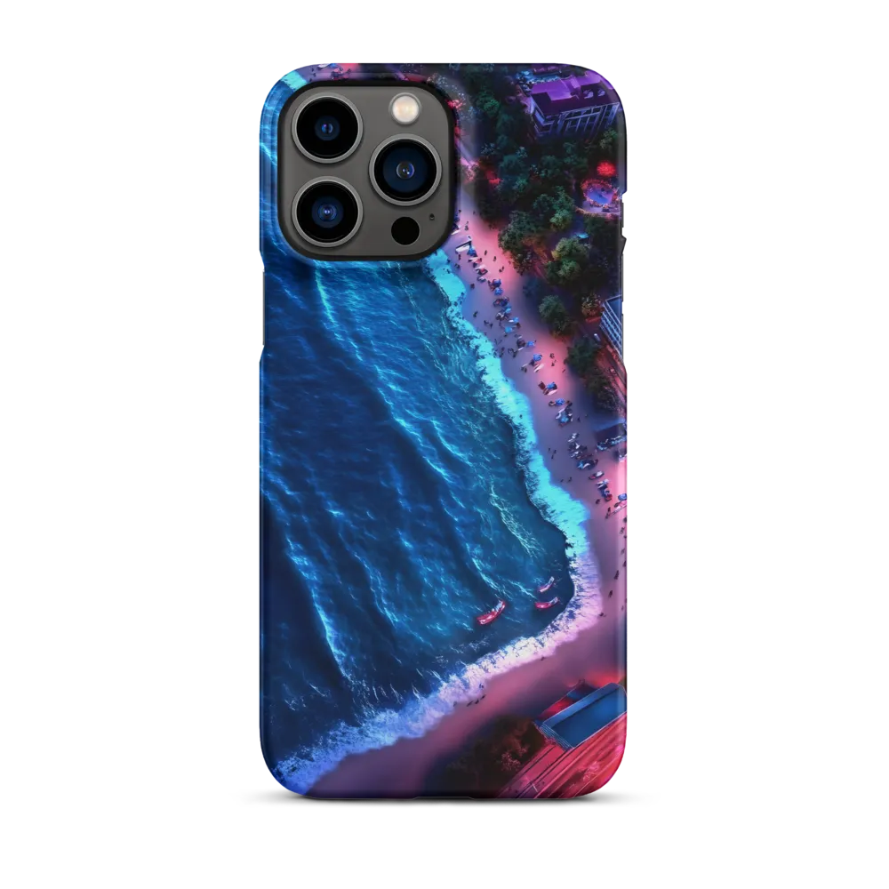 Twilight Reflections: A Serene Beach Aerial | Phone Case |  13 Pro Max | Snap Case | Matte