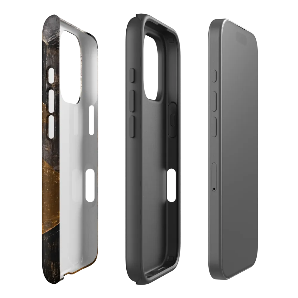 Geometric Harmony in Gold and Black | Phone Case |  16 Pro | Tough Case | Matte