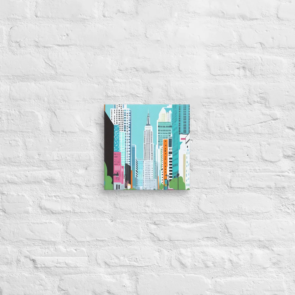 Urban Symphony: A Modern Cityscape | Canvas | 10″×10″