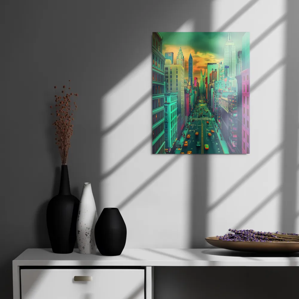 Urban Surrealism: Neon Dreams | Metal Print | 16″×20″